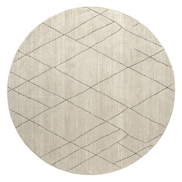 Charcoal Narrow Lines Geometric Ivory Carpet - Image 2