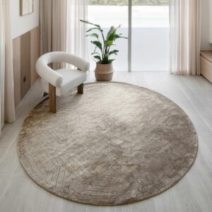 Line Patterned Taupe Carpet