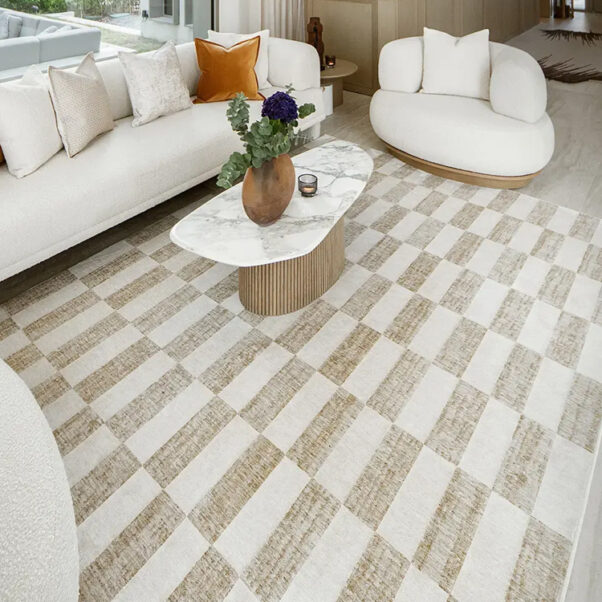 Textured Rectangle Checkerboard Carpet - Image 2