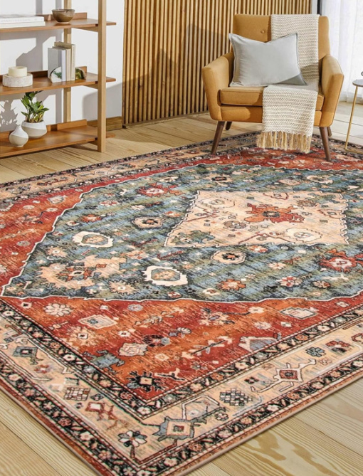 Washable Rugs 6x9 Vintage Rug for Living Room
