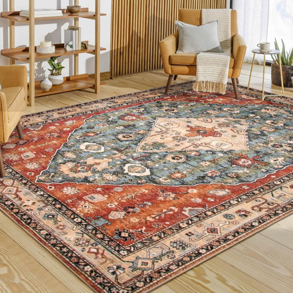 Washable Rugs 6x9 Vintage Rug for Living Room
